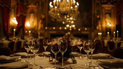 Elegant, formal dining setting