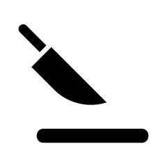 Sleek culinary tool: minimalist black knife graphic for kitchen design