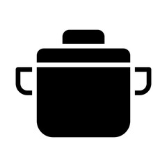 Minimalist cooking pot icon reflecting home cooking and culinary preparation