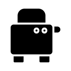 Simplified monochrome illustration of a toaster appliance for bread toasting