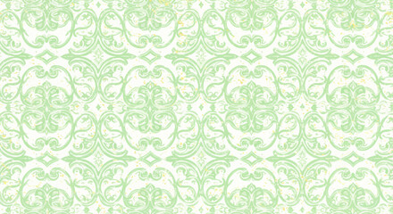 Light Green and White Damask Seamless Pattern Background