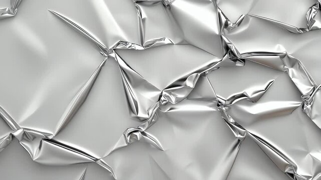 Reflective Abstract Pattern on Crumpled Metallic Surface with Shiny Textures Creating Unique Texture