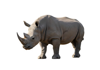 Obraz premium Majestic White Rhinoceros A Powerful Symbol of Wildlife Conservation isolated on white background