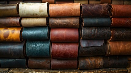 Fototapeta premium a stack of leathers