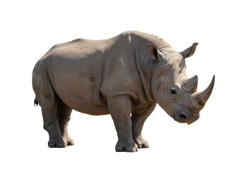 Obraz premium Powerful White Rhinoceros Image HighResolution Wildlife Photo isolated on white background