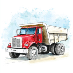 Obraz premium A Dump Truck simple cartoon