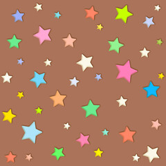 vintage colorful pastel emboss stars   with racing pattern  for baby or kid . bright color wallpaper .