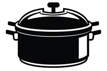 Simple black saucepan with lid shows modern cooking style with transparent background