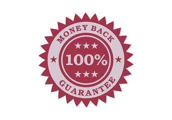 Money Back Guarantee 100% sticker badge label black flat