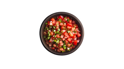 Fresh and Vibrant Pico de Gallo in Bowl - Top-Down View