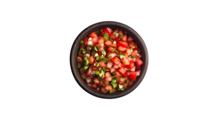 Fresh and Vibrant Pico de Gallo in Bowl - Top-Down View