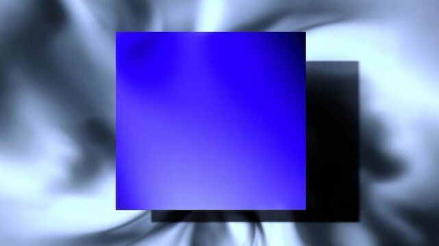 Minimal Abstract Poster Background with Solid Blue Square on Soft Smoke White Flow, Ideal for Layouts, Design Mockups, Product Fashion Display or Modern Visual Presentations, Copy paste area, video