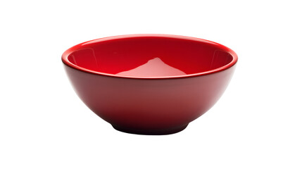 Classic Red Bowl on Transparent Background for Food Photography and Presentation