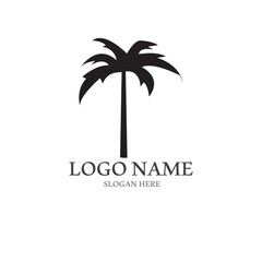 Fototapeta premium Palm tree summer logo template