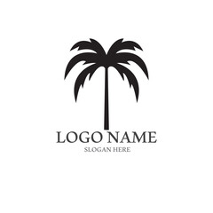 Palm tree summer logo template