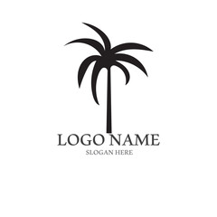 Fototapeta premium Palm tree summer logo template