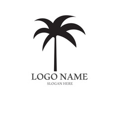 Fototapeta premium Palm tree summer logo template