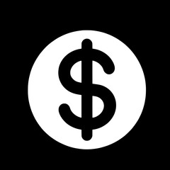 Obraz premium Black and White SVG of a Dollar Sign Icon