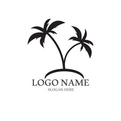Fototapeta premium Palm tree summer logo template