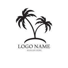Fototapeta premium Palm tree summer logo template
