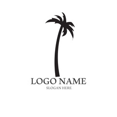 Palm tree summer logo template