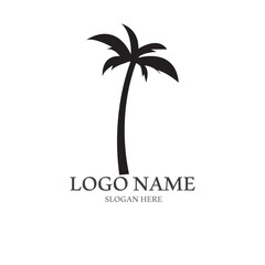Palm tree summer logo template