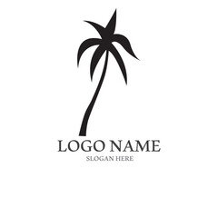 Palm tree summer logo template