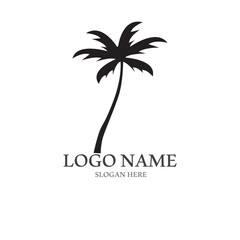 Fototapeta premium Palm tree summer logo template