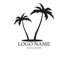 Palm tree summer logo template