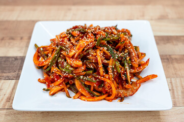 Korean food. Octopus with Vinegar Dressing