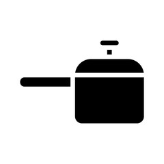 Obraz premium Minimalist cookware illustration featuring a black cooking pot with handle