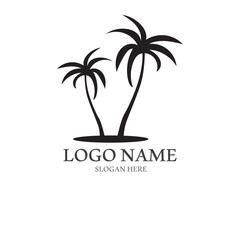Fototapeta premium Palm tree summer logo template