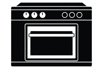Obraz premium The kitchen stove with its oven displays simple, bold lines on transparent backdrop