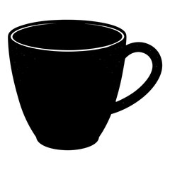 black silhouette cup kitchen item vector art illustration