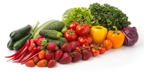 fresh vegetables on white background