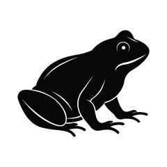 Crouched Frog Vector Silhouette