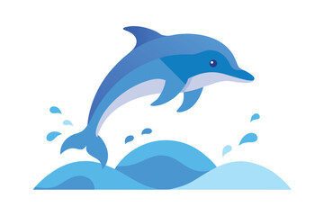 Blue Dolphin Leaping Ocean Waves