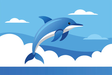 Happy Dolphin Leaping in Ocean