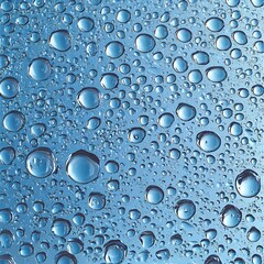 Abstract Blue Water Droplets Background Texture Macro of Condensation