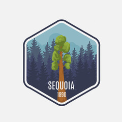 Silhouette of Sequoia National Park Perfect for Sticker, Apparel, etc