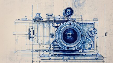 Vintage camera blueprint