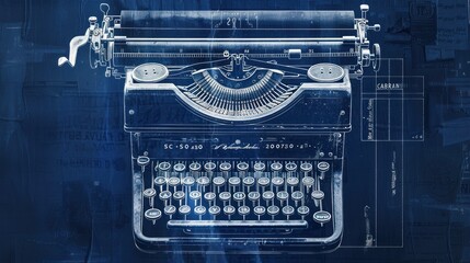 Vintage typewriter, intricate design