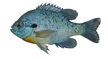 Isolated Bluegill Fish