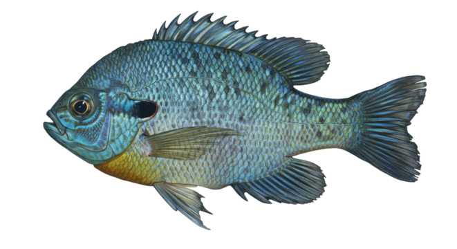 Isolated Bluegill Fish