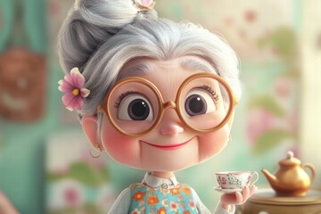 Warm grandma��s tea time