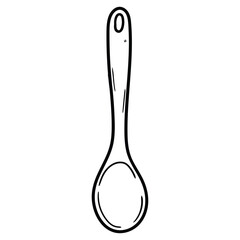 Hand drawn doodle spoon on white background.
