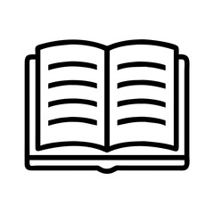 Open book icon in outline style