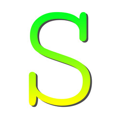 Vibrant Green and Yellow Gradient Letter S Bold, Stylish, and Eye-Catching Design Element
