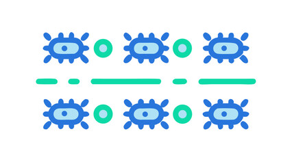 Obraz premium Virus pattern horizontal divider with green dots