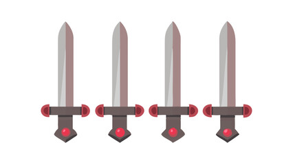 Row of four swords in upright position icon
